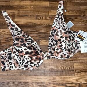 Women's Time And Tru Swim Top Bikini Underwire XL Watercolor Cheetah NEW